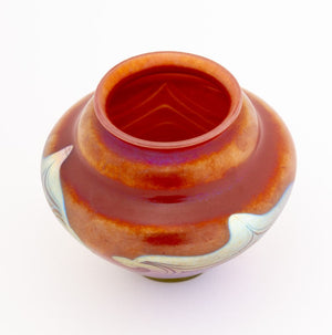Louis Comfort Tiffany Red Favrile Glass Vase (9898240540979)