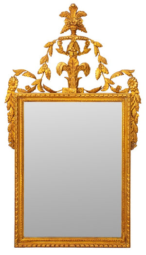Neoclassical Style Gilt Wood Beveled Glass Mirror (8399302623539)