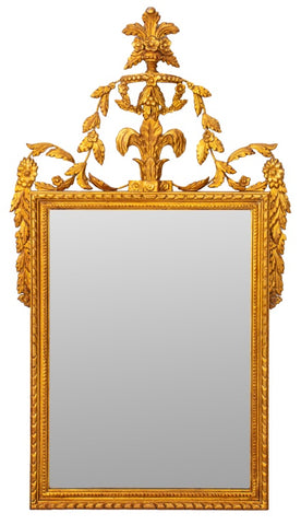 Neoclassical Style Gilt Wood Beveled Glass Mirror