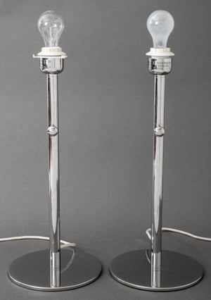 Modernist Chromed Lamps, Pair (8958816387379)