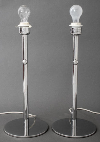 Modernist Chrome Plated Lamps, Pair