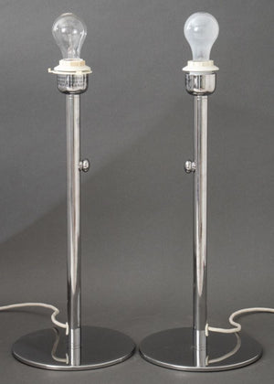 Modernist Chromed Lamps, Pair (8958816387379)