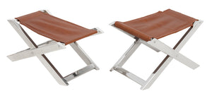 Charles Hollis Jones Style Chrome Folding Stools, 2 (8503552344371)