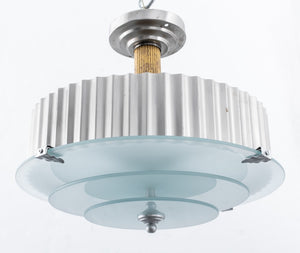 Art Deco Deskey Manner Glass Disc Chandelier (8815480471859)