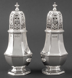 Pair of Victorian George II Style Sterling Silver Sugar Casters (8494794932531)