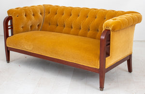 Swedish Art Nouveau Mahogany Settee (8912560881971)