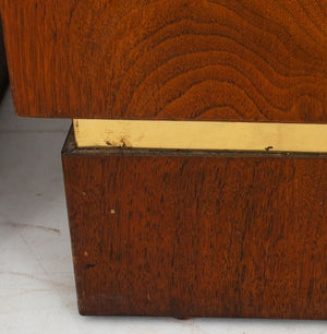 Mid-Century Campaign Style Walnut End Cabinets, 2 (8815279341875)