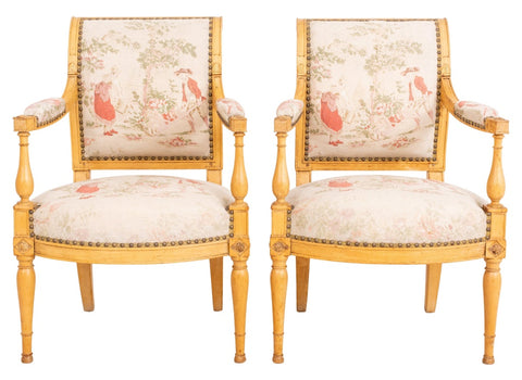 Directoire Beechwood Fauteuils, ca. 1795, 2