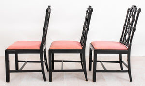 Maison Jansen Black Lacquered DinningChairs, 6 (8768217022771)