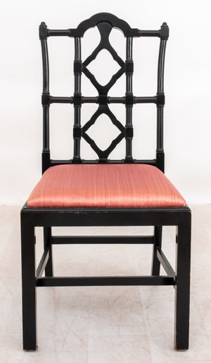 Maison Jansen Black Lacquered DinningChairs, 6 (8768217022771)