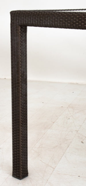 Janus et Cie Woven & Glass Outdoor Table, 21st C (8862147346739)