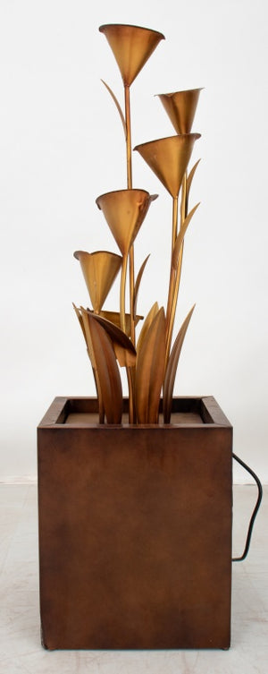 Southeast Asian Style Gilded Lily Fountain, 21st C (8906335125811)