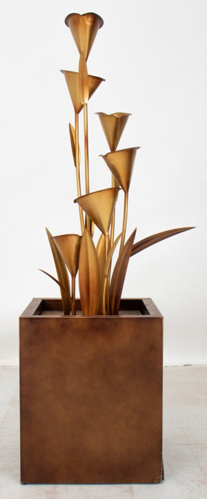 Southeast Asian Style Gilded Lily Fountain, 21st C (8906335125811)