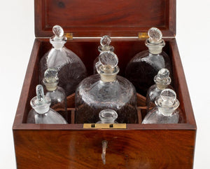 Late Regency Mahogany Cellarette with Bottles, 19C (8878567260467)