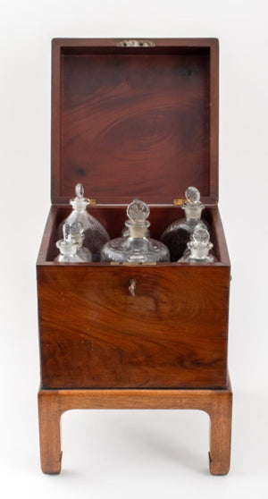 Late Regency Mahogany Cellarette with Bottles, 19C (8878567260467)