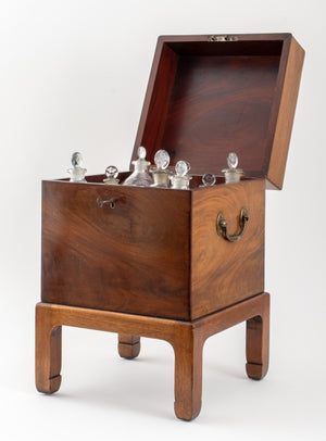 Late Regency Mahogany Cellarette with Bottles, 19C (8878567260467)