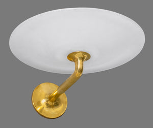 Modern Wall Sconces With Opaline Glass Saucers, Pr (8908952371507)