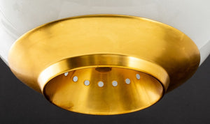 Modern Gilt Metal and Frosted Glass Ceiling Light (8883800375603)