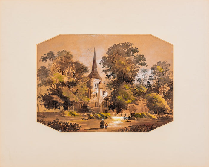 After Samuel Read "A Country Church", Watercolor