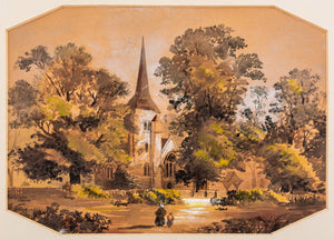 After Samuel Read "A Country Church", Watercolor (8939009933619)