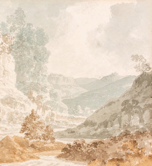 Manner of Payne Mountainous Landscape Watercolor (8938994598195)