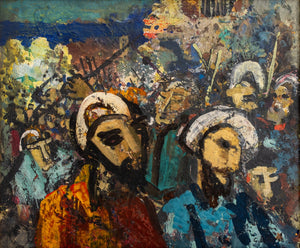 Illegibly Signed Expressionist Oil on Panel, 1965 (9680075981107)