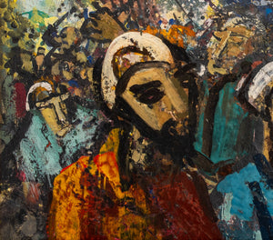 Illegibly Signed Expressionist Oil on Panel, 1965 (9680075981107)