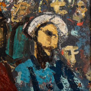 Illegibly Signed Expressionist Oil on Panel, 1965 (9680075981107)