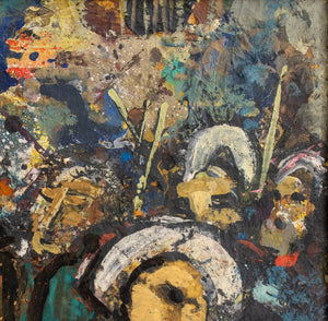 Illegibly Signed Expressionist Oil on Panel, 1965 (9680075981107)