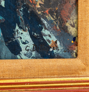 Illegibly Signed Expressionist Oil on Panel, 1965 (9680075981107)