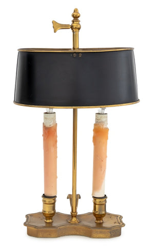Brass Two-Light Table Lamp, 20th C. (9762732081459)