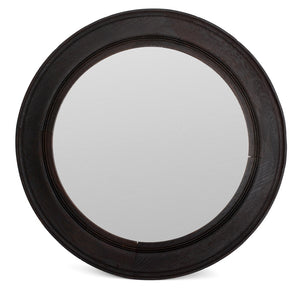 Ebonized Wood Circular Mirror (9551395422515)