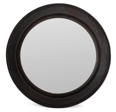 Ebonized Wood Circular Mirror