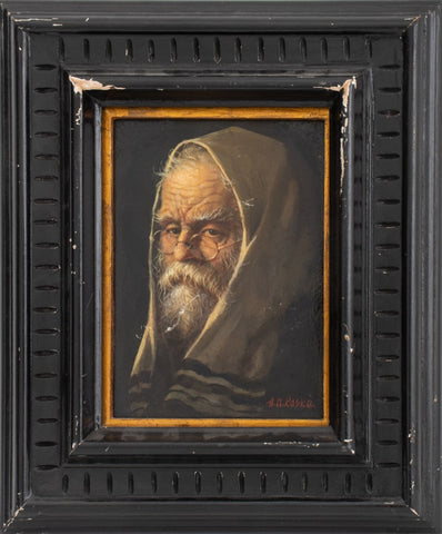 Maximillian Rasko Portrait of a Rabbi Oil on Board