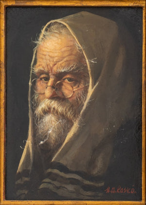 Maximillian Rasko Portrait of a Rabbi Oil on Board (9680080929075)