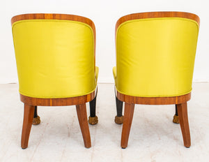 Russian Empire Upholstered Mahogany Chairs, Pair (9419874664755)