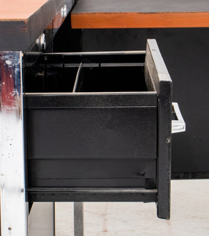 Mid-Century Modern Black Aluminum & Chrome Desk (9666830663987)