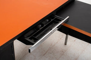 Mid-Century Modern Black Aluminum & Chrome Desk (9666830663987)