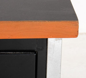 Mid-Century Modern Black Aluminum & Chrome Desk (9666830663987)