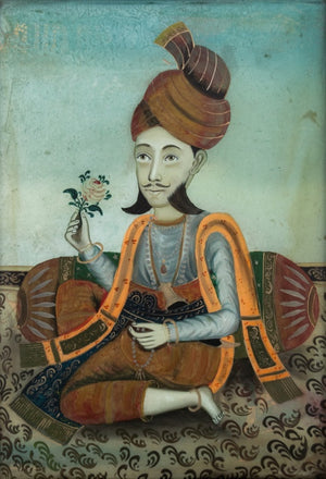 Indian Reverse Glass Painted Portrait of Nobleman (9771900797235)