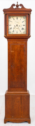 George III Style Oak Long Case Clock, 19th C.