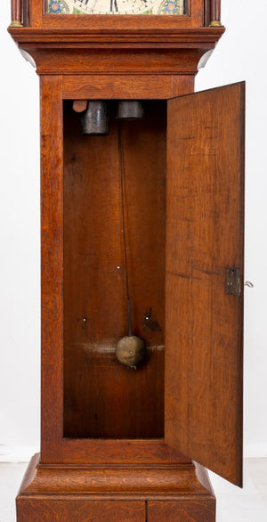 George III Style Oak Long Case Clock, 19th C. (9458362351923)
