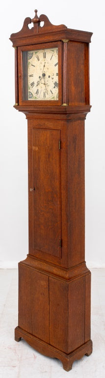 George III Style Oak Long Case Clock, 19th C. (9458362351923)