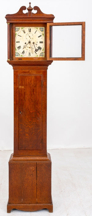 George III Style Oak Long Case Clock, 19th C. (9458362351923)