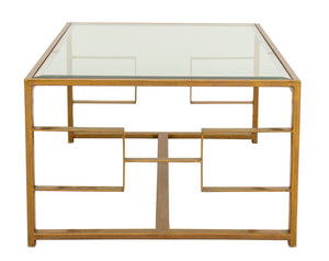Century Furniture Glass Top Brass Cocktail Table (9638322110771)