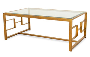 Century Furniture Glass Top Brass Cocktail Table (9638322110771)