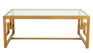 Century Furniture Glass Top Brass Cocktail Table (9638322110771)