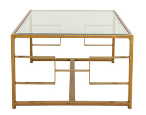 Century Furniture Glass Top Brass Cocktail Table (9638322110771)