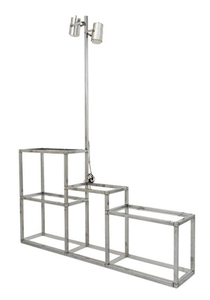 Baughman Style Chrome & Lucite Etagere Lamp (9651972407603)