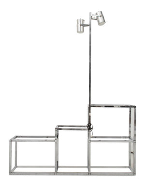 Baughman Style Chrome & Lucite Etagere Lamp (9651972407603)